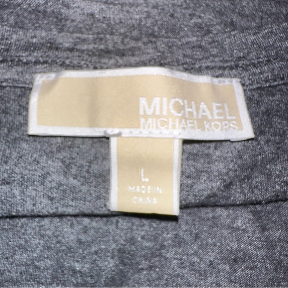 Michael Kors Grey Long Bell Sleeve Bead Embellished Shirt Size Large - Picture 5 of 6